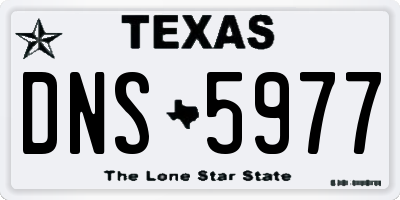 TX license plate DNS5977