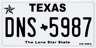 TX license plate DNS5987