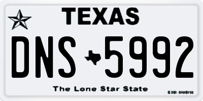 TX license plate DNS5992
