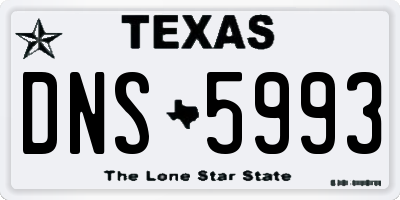 TX license plate DNS5993