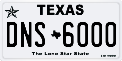 TX license plate DNS6000
