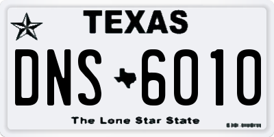 TX license plate DNS6010