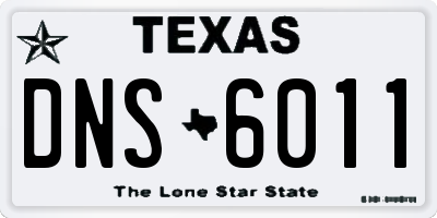 TX license plate DNS6011