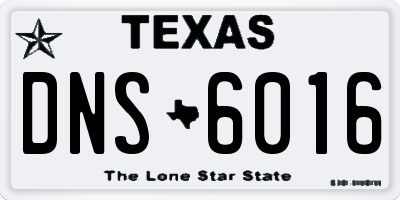 TX license plate DNS6016