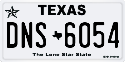 TX license plate DNS6054