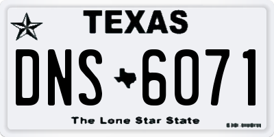 TX license plate DNS6071