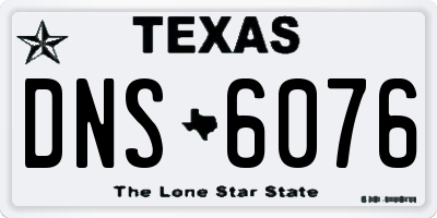 TX license plate DNS6076