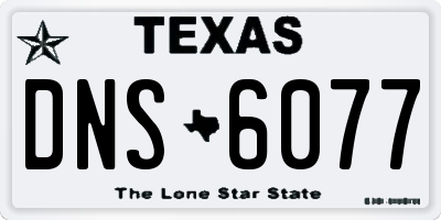 TX license plate DNS6077