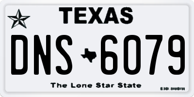 TX license plate DNS6079