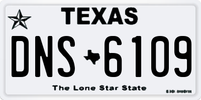 TX license plate DNS6109