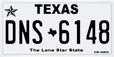 TX license plate DNS6148