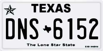 TX license plate DNS6152