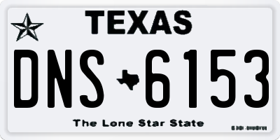 TX license plate DNS6153
