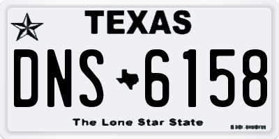 TX license plate DNS6158