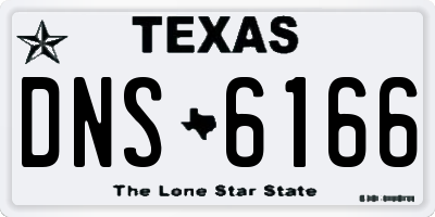 TX license plate DNS6166