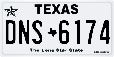 TX license plate DNS6174