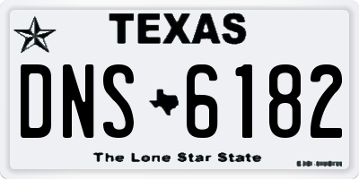 TX license plate DNS6182