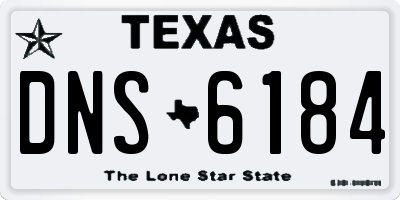 TX license plate DNS6184