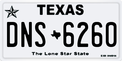 TX license plate DNS6260