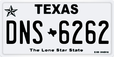 TX license plate DNS6262