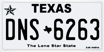 TX license plate DNS6263