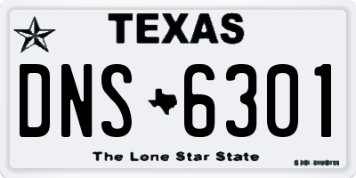 TX license plate DNS6301
