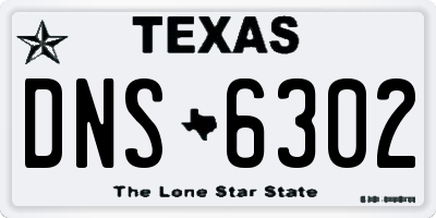TX license plate DNS6302