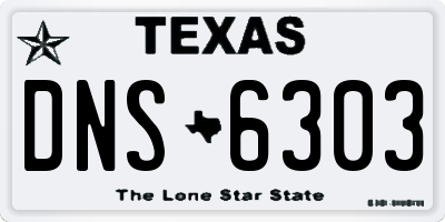 TX license plate DNS6303