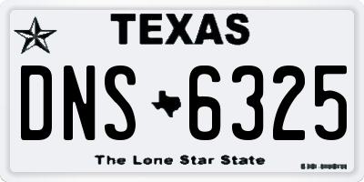TX license plate DNS6325