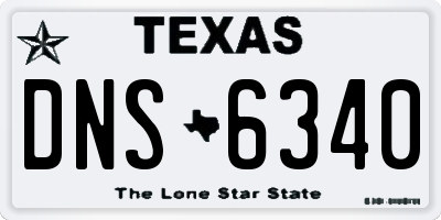 TX license plate DNS6340