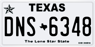 TX license plate DNS6348
