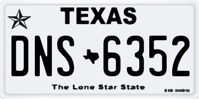 TX license plate DNS6352