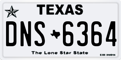 TX license plate DNS6364