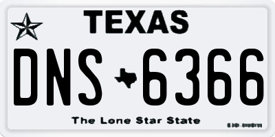 TX license plate DNS6366