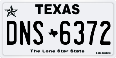 TX license plate DNS6372