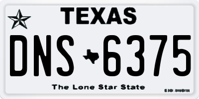 TX license plate DNS6375