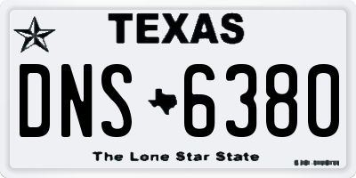 TX license plate DNS6380