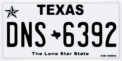 TX license plate DNS6392