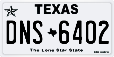 TX license plate DNS6402