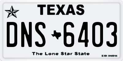 TX license plate DNS6403