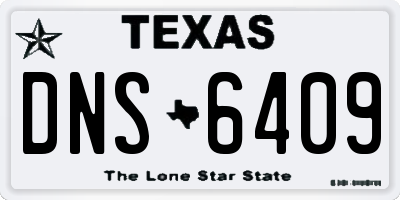 TX license plate DNS6409