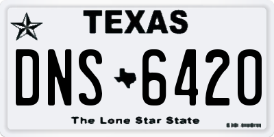 TX license plate DNS6420