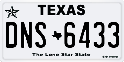 TX license plate DNS6433