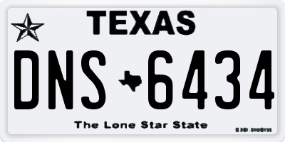 TX license plate DNS6434