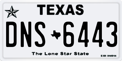 TX license plate DNS6443