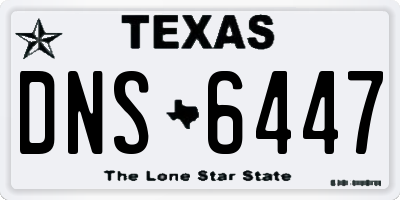 TX license plate DNS6447