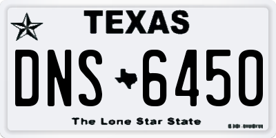 TX license plate DNS6450
