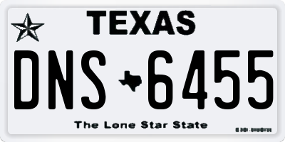 TX license plate DNS6455