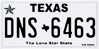 TX license plate DNS6463
