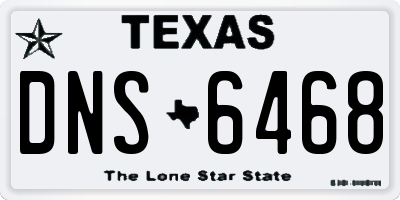 TX license plate DNS6468